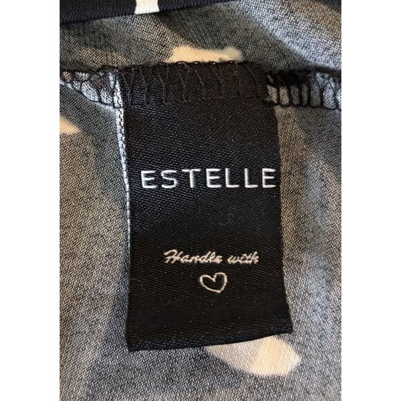 Estelle Black White Print Tie Waist Casual Short Sleeve Dress Small Small - Picture 9 of 10